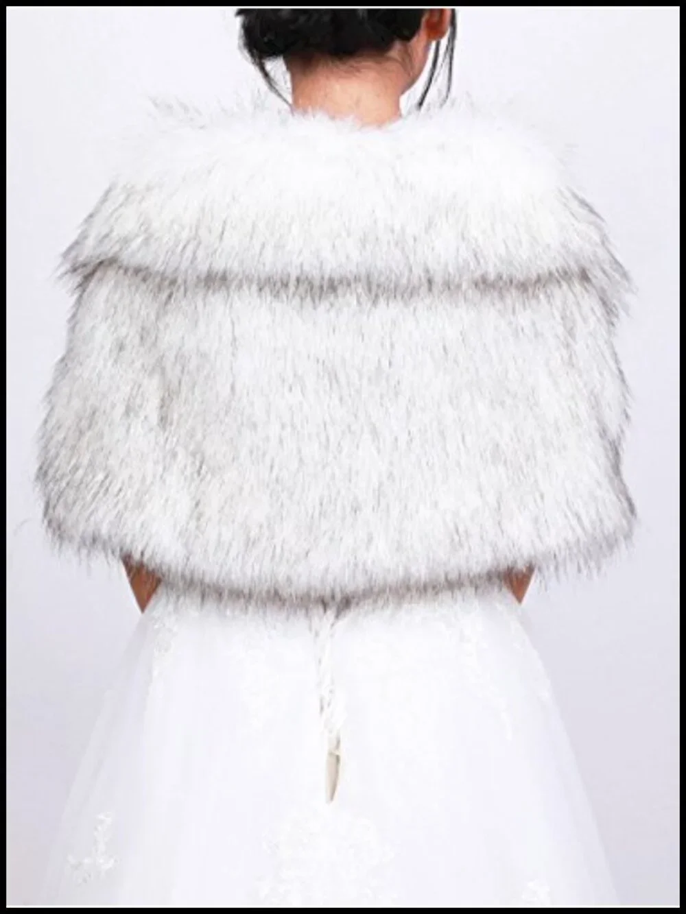 Bridal Faux Fur Wrap Shrug Stole Shawl Cape Wedding Party Accessory